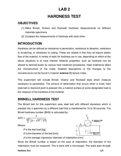 conclusion for hardness test report|rockwell hardness test lab report.